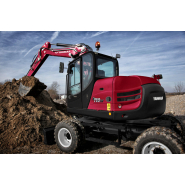 Pelle sur pneus Yanmar B110W - Haute précision hydraulique pour aménagement paysager, génie civil, services publics_4