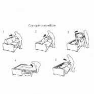 Canapé-lit Dreamer Express - Sommier à lattes 140x197 cm avec matelas 16 cm - Tweed gris silex_4