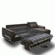 Canapé d'angle convertible Reaumur - ouverture express 160 cm - matelas 16 cm - pieds luge - tweed gris graphite - design contemporain_4
