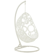Fauteuil suspendu VANA - Aluminium et roseau blanc - Intérieur/extérieur - Bohème chic - Capacité 125 kg_4