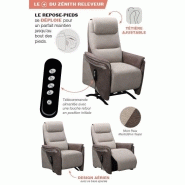 Fauteuil relax releveur électrique Zilia - bi-moteur, microfibre mastic/brun taupé - têtière ajustable_4