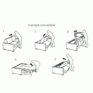 Canapé convertible Nordic - Matelas 16 cm - Système express - Sommier à lattes 120 cm - Tweed gris clair - RENATONISI_4