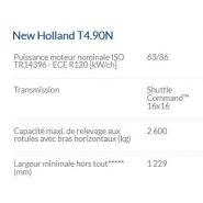 T4.90n tracteur agricole - New Holland - puissance maxi 63/86 kW/CH - cabine VisionView et transmission Dual Command_4