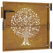 Vidaxl portail de jardin 85x75 cm acier corten conception d'arbre 153208_4
