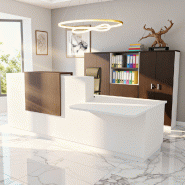 Banque d'accueil Design & Ergonomique : La solution idéale pour Cabinets Médicaux - Blanc, Wenge, Droite, Oui, 262_0