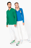 T-shirt col V manches longues femme - Kariban - Réf: K382 - 100% coton peigné, coupe cintrée, lavage aux enzymes_4
