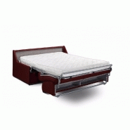 Canapé convertible Longchamp - Matelas mémoire 20cm - Système express - Lattes 120cm - Microfibre Bordeaux_4