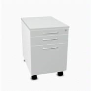 Caisson mobile pour dossiers suspendus - MDD - 3 tiroirs, Gris aluminium_4