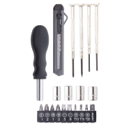 Set d'outils - 20 pièces dans un étui en plastique en forme de roue de voiture - couleur noire_4