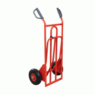 Diable à poignées à garde classique - 190259 – Bavette fixe + repliable - Roues pneumatiques_4