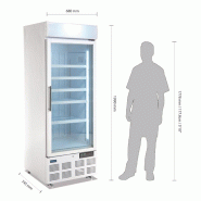 Vitrine réfrigérée négative une porte avec bandeau lumineux Série G 412L | Polar - GH506_4