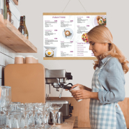 Porte-affiche magnétique en bois foncé - Profilés 60 cm - Réf : 213315_4