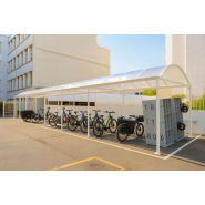 Abri vélos - modèle Vision - structure en tube carré et toiture polycarbonate_5