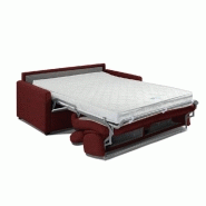 Canapé convertible LUXIA - Matelas 16 cm - Système Express - Sommier à lattes 160 cm - Microfibre bordeaux_4