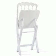 Lot de 2 chaises pliantes Napoléon III - Bois de hêtre vernis - Galette amovible - Usage intérieur/extérieur_4