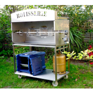 Chariot tourne broche inox pratique, esthétique et personnalisable mobigrill : l'accessoire pour travailler partout confortablement_4