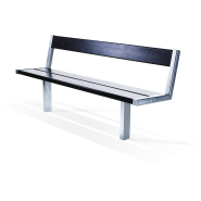 Banc public Pixbo réf 8037076 - Hags - Noir/Galvanisé - Scellement béton_4