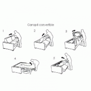 Canapé convertible express Nordic - Couchage 160x197 cm - Matelas 16 cm - Velours gris clair_4