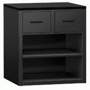 Comptoir-caisse MADRID - 800 mm - Plateau de travail en granit noir - Noir mat_4