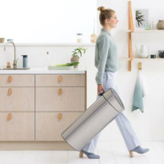 Poubelle Touch Bin New Recycle - 23 + 10 litres - Matt Steel Fingerprint Proof - Idéale pour trier les déchets_4