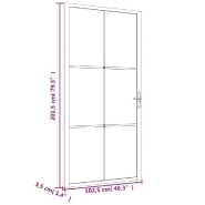 Vidaxl porte intérieure 102,5x201,5 cm blanc verre mat et aluminium 350583_4