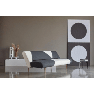 Innovation Living - Canapé lit design Unfurl convertible 200x120 cm - Tissu bouclé Black Raven & Off White_4