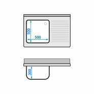 Plonge inox 1 bac et égouttoir sur placard - P 700 mm - 1000 mm bac à gauche_4