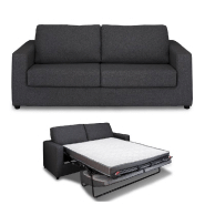Canapé convertible PRIMO - ouverture express 140cm - dossier moelleux - matelas 14cm - tweed gris graphite_4
