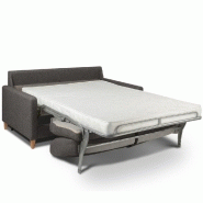 Canapé convertible OGGETTO - Matelas 16 cm - Système express - Sommier à lattes 160 cm - Polyuréthane taupe - Renatonisi_4