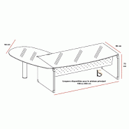 Bureau de direction en verre X time avec retour  - Quadrifoglio. - 239, Droite_4