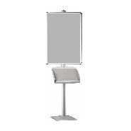 Solcadra1 - porte affiche a1 avec porte documents - presentoirs et presentoirs - avec porte documents est composé d'un mât en profilé aluminium en anodisé naturel de 207 cm de hauteur - pour affiche format a1 (594 x 841 cm)_4