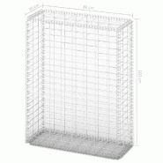 Vidaxl panier de gabion avec couvercle fil galvanisé 100 x 80 x 30 cm 141040_4
