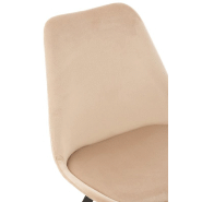 Chaise design RATRI en tissu beige - Pieds en métal noir - Confort optimal et style moderne_4