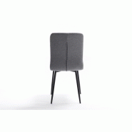 Lot de 2 chaises Sylvio - Tissu gris - Structure bois et métal - Design chic et confortable_4