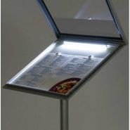 Jdmbscz1xa4led - Porte-menu LED sur pied pour extérieur - aluminium - format A4 - verrouillable avec éclairage LED_4