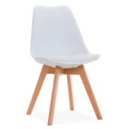 Chaise de restaurant - design scandinave - bois de hêtre et coque en polyuréthane - coussin simili cuir - vendue par lot de 4_4
