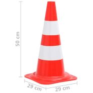 Vidaxl cônes de signalisation réfléchissants 20pcs rouge et blanc 50cm 150947_4