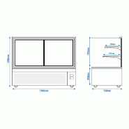 Vitrine réfrigérée 1500 mm - double vitrage avec 2 étagères | KTGSF157S_4