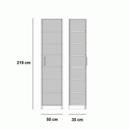 Composition lit escamotable angle Vertigo Sofa blanc avec canapé anthracite 160x200 - 411 x 100 cm - Avec colonnes de rangement_4