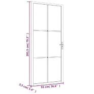 Vidaxl porte intérieure 93x201,5 cm blanc verre esg et aluminium 350574_4