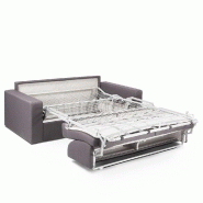 Canapé convertible NIGHT EXPRESS - Matelas 14 cm polyuréthane - Gris clair - Couchage 120 cm_4