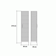 Lit escamotable Dynamo Sofa - Accoudoirs blancs - Tissu gris - Couchage 90x200 cm - L : 205 cm_4