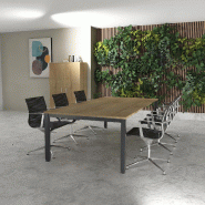 Table de réunion 6-8 personnes Tempo - Mobel Linea - 250, Anthracite, Chêne veiné_0