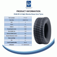23x8.50-12 Pneu tondeuse 4ply Turf Grass P332 Wanda Road Legal 500kg (Lot de 4)_4
