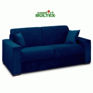 Canapé convertible express Volouto - Matelas Comfort Bultex® 120x195 cm - Sommier lattes Renatonisi - Velours bleu_4