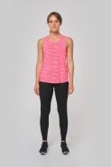 Débardeur sport femme - Réf: PA4009 - PROACT - Polyester et Viscose - Fluorescent Pink - Grandes emmanchures et dos nageur_4