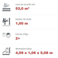 Parcours éducatif enfant pour aire de jeux - Conforme EN1176 - Référence BT18015 - Poutre d'équilibre, pont suspendu et tunnel de cordes_4