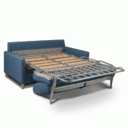 Canapé convertible Oggetto matelas 16 cm - Système express - Sommier à lattes 120 cm - Renatonisi tweed bleu azur_4