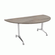 Table de réunion ½ lune Net - Mobel Linea - Blanc, Chêne grisé_4