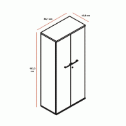 Grande armoire de rangement - MDD - Blanc, Avec socle de finition_4